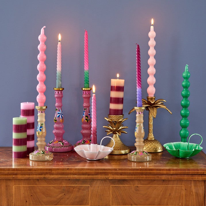 Metal Flower Shape Candle Holder Groen Metal Flower Shape Candle Holder Groen