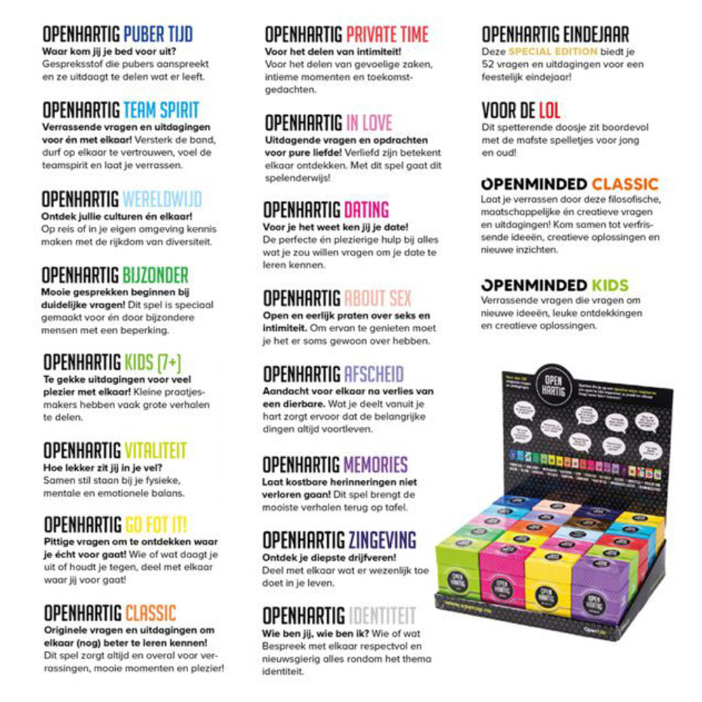 Openhartig Bijzonder Kaartspel Groen Openhartig Bijzonder Kaartspel Groen