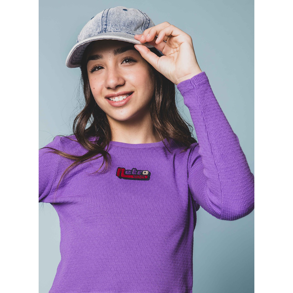 LongSleeve Rib Top Retro Paars LongSleeve Rib Top Retro Paars