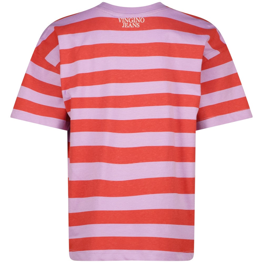 Basic-Tee Stripe Paars Basic-Tee Stripe Paars