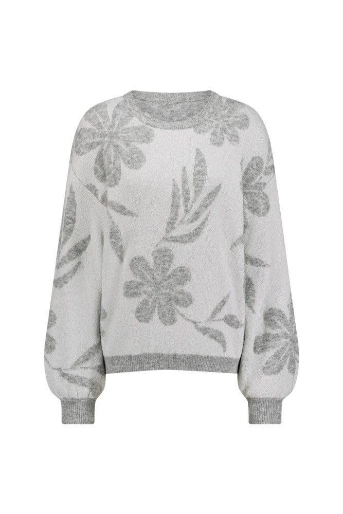 Solene sparkle flower pullover Grijs 2 KL Solene sparkle flower pullover Grijs 2 KL