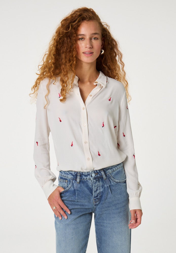 Lot Embro Blouse Off White Lot Embro Blouse Off White