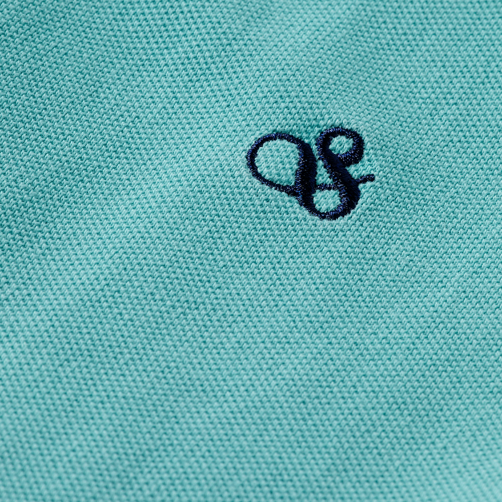 Garment-dyed pique polo Licht Blauw Garment-dyed pique polo Licht Blauw