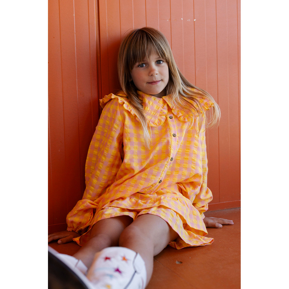 Miley Blouse Check Geel Miley Blouse Check Geel