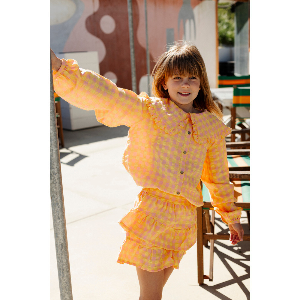Miley Blouse Check Geel Miley Blouse Check Geel
