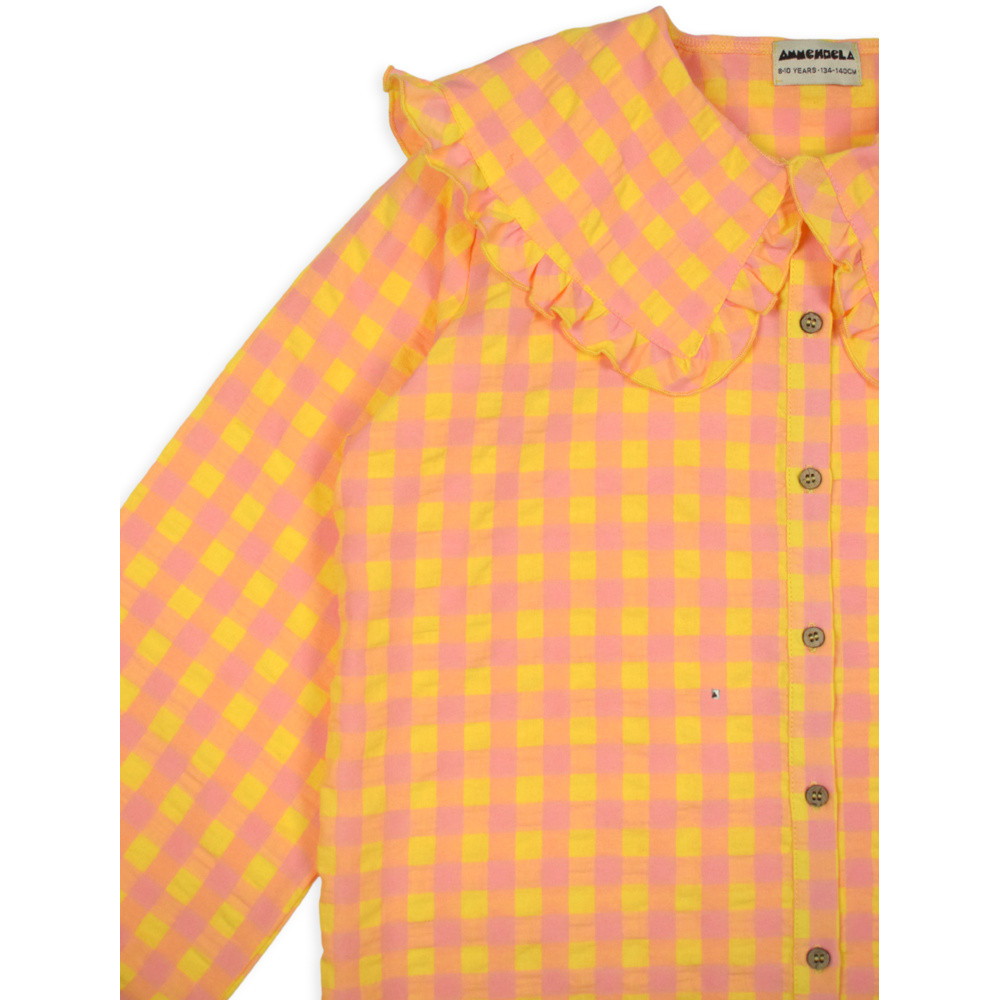 Miley Blouse Check Geel Miley Blouse Check Geel