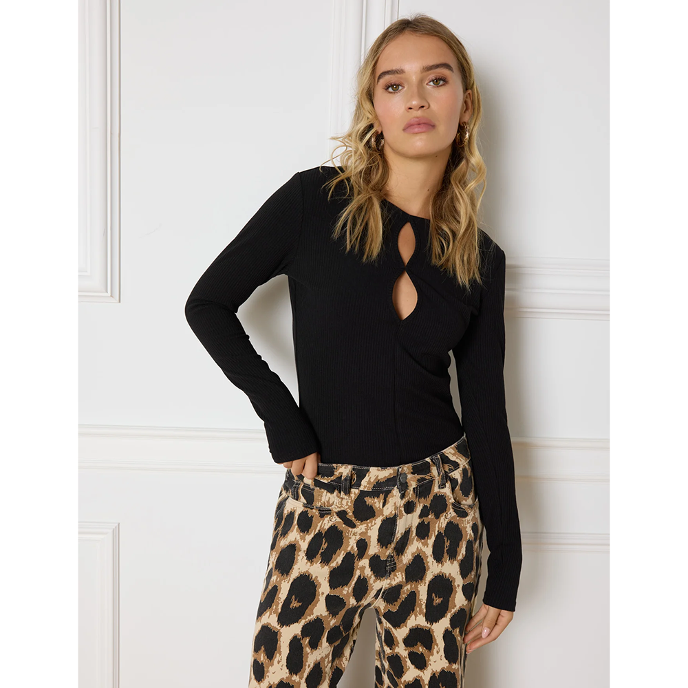 Ladies Knitted Long Sleeve Demiya Zwart 1 Ladies Knitted Long Sleeve Demiya Zwart 1