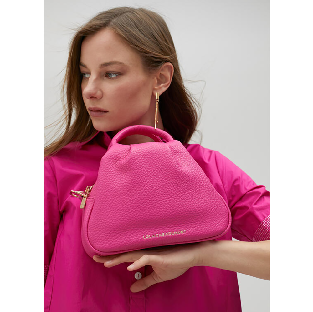 schoudertas met gevlochten handvaten Roze schoudertas met gevlochten handvaten Roze