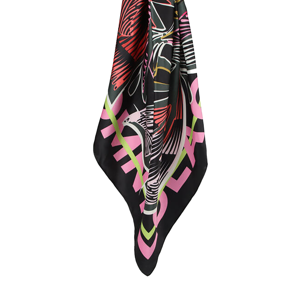 Satijnen sjaal met weelderige bladeren Multi Satijnen sjaal met weelderige bladeren Multi