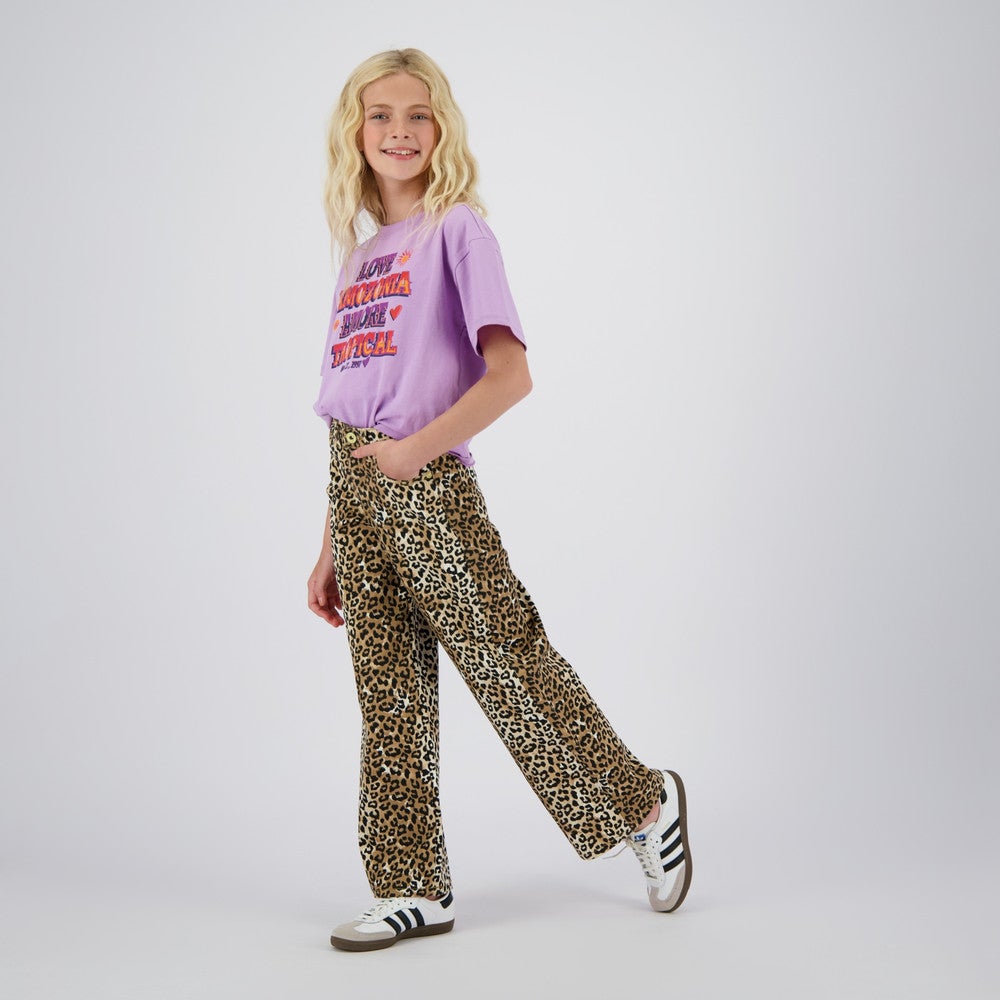 Cassie Leopard Extra Wide Denim Multi Cassie Leopard Extra Wide Denim Multi