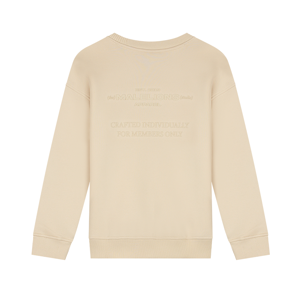 Malelions Junior Girls Members Brand Sweater Beige Malelions Junior Girls Members Brand Sweater Beige