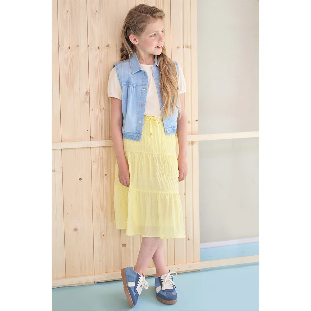 Nael Maxi Seersucker skirt Geel Nael Maxi Seersucker skirt Geel