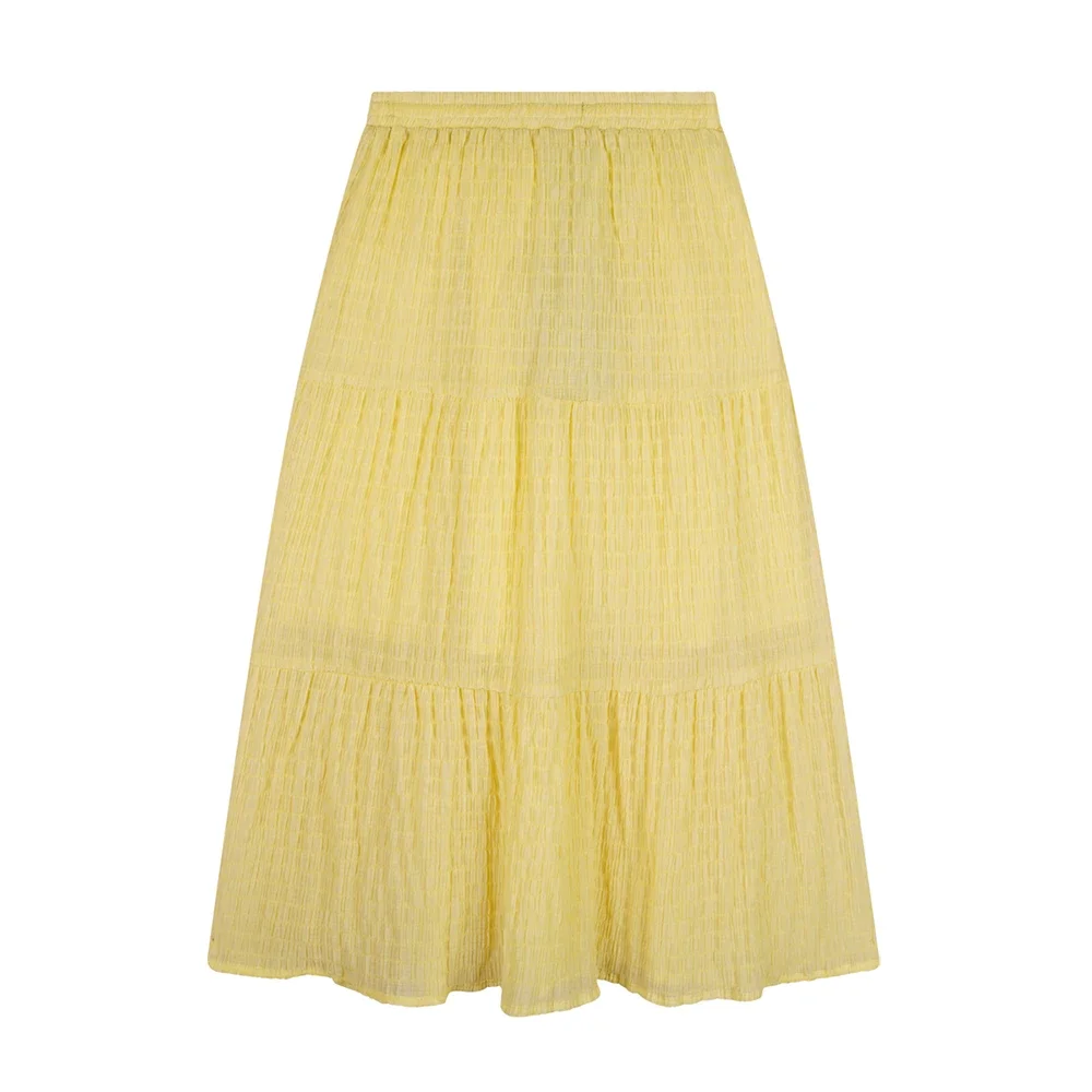 Nael Maxi Seersucker skirt Geel Nael Maxi Seersucker skirt Geel
