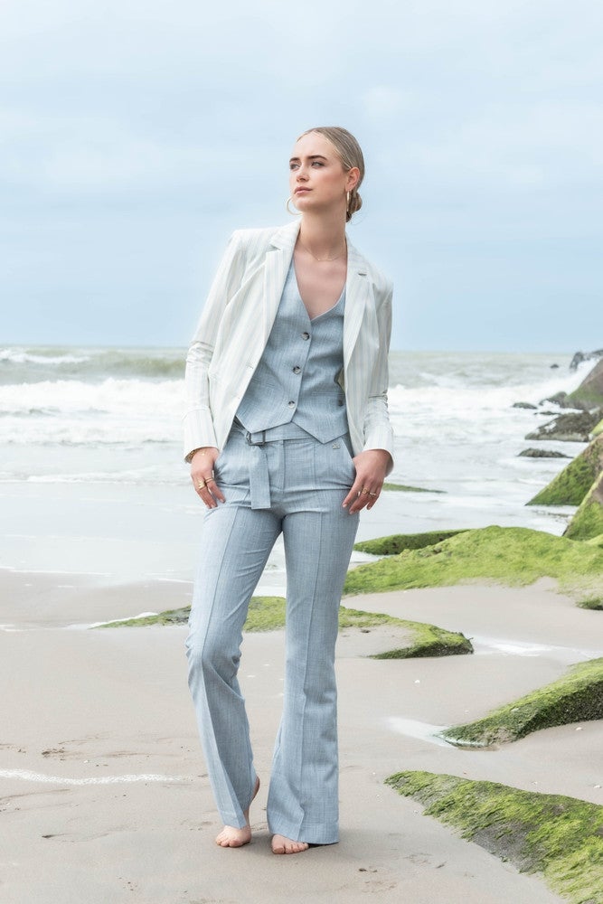 Kikia Gilet Melange Blauw Kikia Gilet Melange Blauw