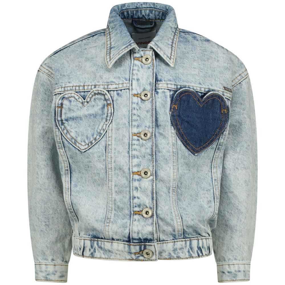Tori Heart Denim Jacket Licht Blauw Tori Heart Denim Jacket Licht Blauw