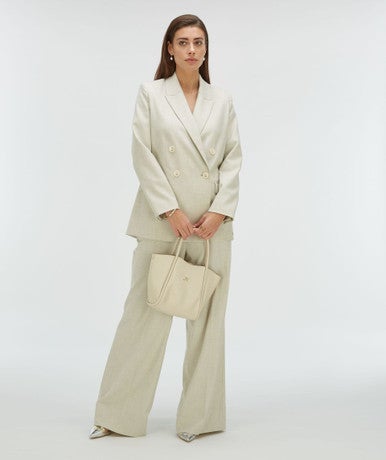 ISE straight fit blazer with strap Beige ISE straight fit blazer with strap Beige