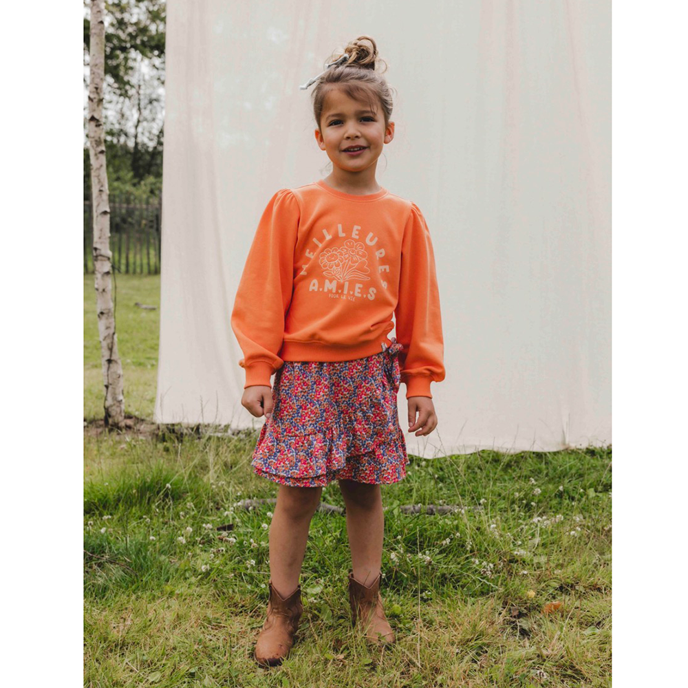 Little Sweater Fleurs Oranje Little Sweater Fleurs Oranje