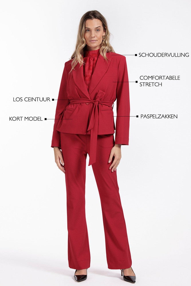 Lette honeycomb blazer Rood Lette honeycomb blazer Rood