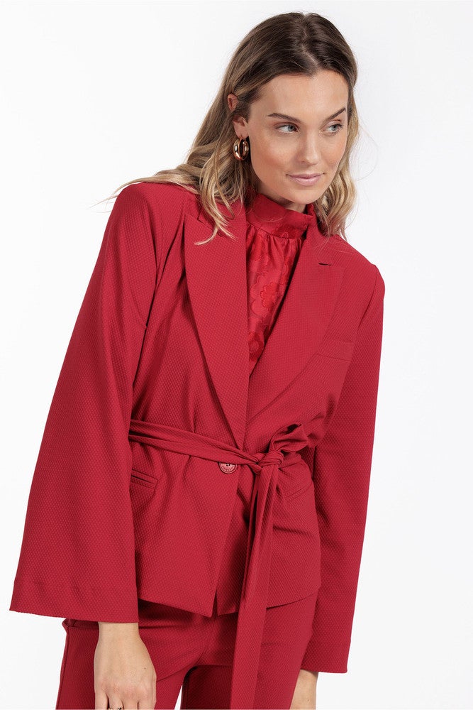Lette honeycomb blazer Rood Lette honeycomb blazer Rood