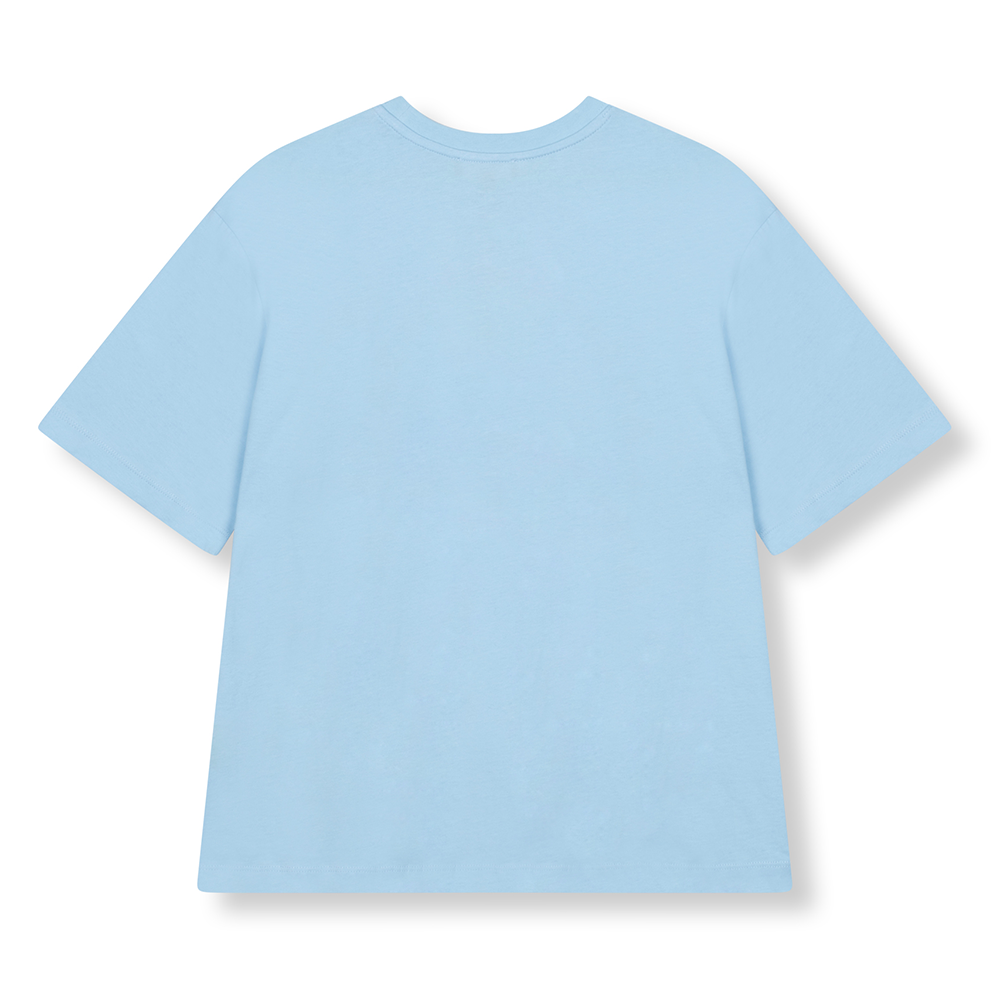 Ladies Knitted Oversized Blue T-shirt Maggy Licht Blauw Ladies Knitted Oversized Blue T-shirt Maggy Licht Blauw