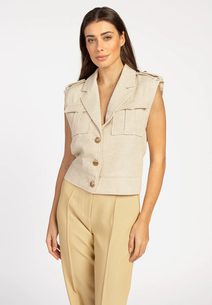 LYNETTE PES  Gilet 822 Beige LYNETTE PES  Gilet 822 Beige