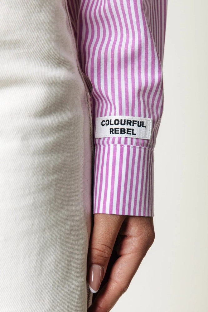 Aliya Stripe Boxy Blouse Licht Roze KL Aliya Stripe Boxy Blouse Licht Roze KL