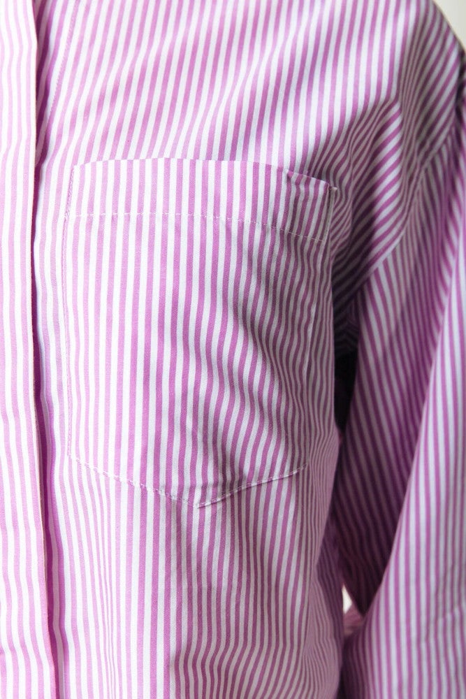 Aliya Stripe Boxy Blouse Licht Roze KL Aliya Stripe Boxy Blouse Licht Roze KL