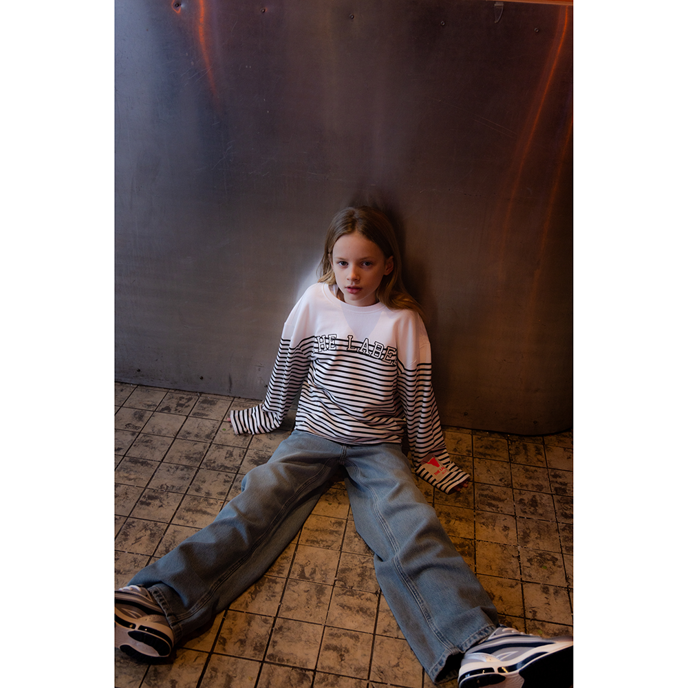 kids knitted striped The label sweater Wit 1 kids knitted striped The label sweater Wit 1