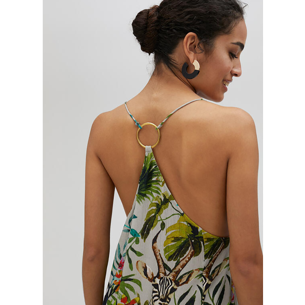 Lange jurk met jungle print Multi Lange jurk met jungle print Multi