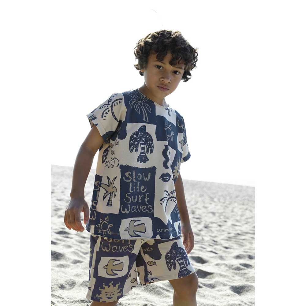 Sunny Tee Print Blauw Sunny Tee Print Blauw