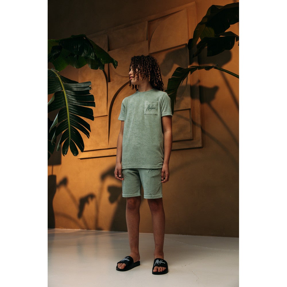 Malelions Junior Signature Towelling Shorts Groen Malelions Junior Signature Towelling Shorts Groen