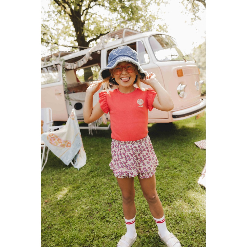 Litte Rib T-shirt Short Sleeves Soleil Rood Litte Rib T-shirt Short Sleeves Soleil Rood