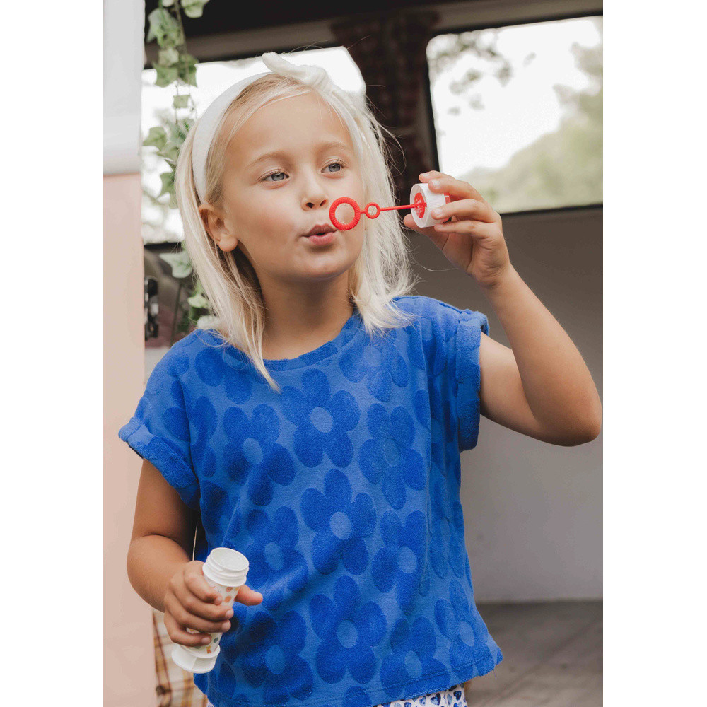 Little Flower Jaquard Terry Top Donker Blauw Little Flower Jaquard Terry Top Donker Blauw