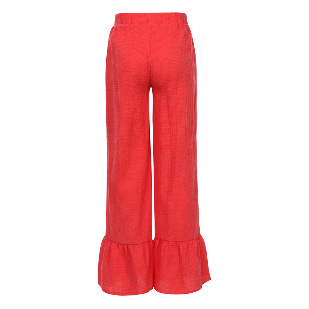 Little Wideleg Pants With Ruffle Soleil Rood Little Wideleg Pants With Ruffle Soleil Rood