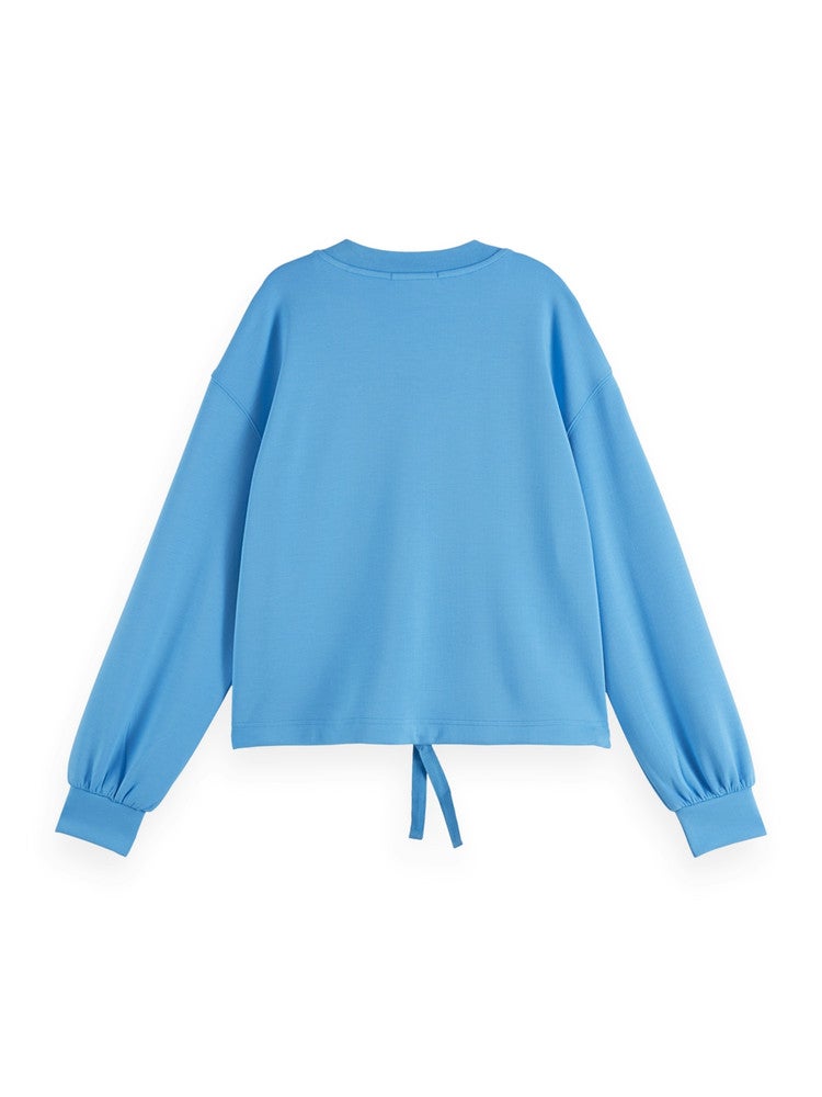V-neck modal sweatshirt Blauw V-neck modal sweatshirt Blauw