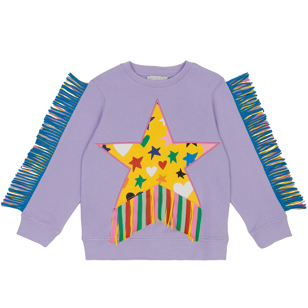 SWEATSHIRT STAR FRINGES Paars SWEATSHIRT STAR FRINGES Paars