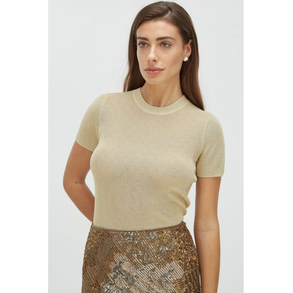 RIO slim fit top with glitter Goud KL RIO slim fit top with glitter Goud KL