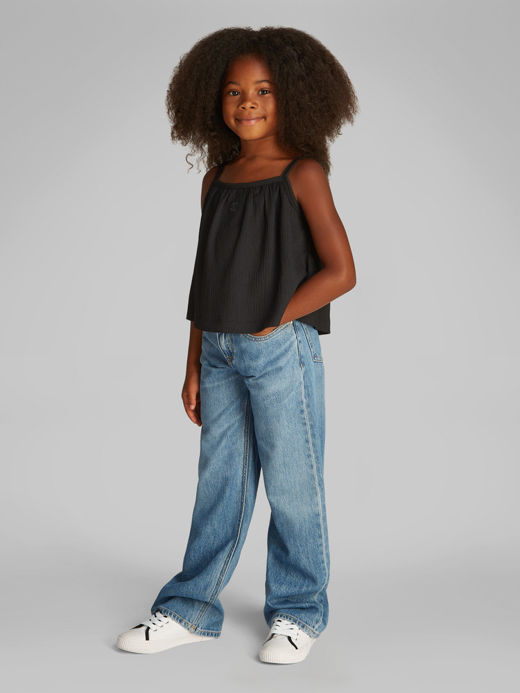 CRINKLE STRAP TOP Zwart 1 CRINKLE STRAP TOP Zwart 1