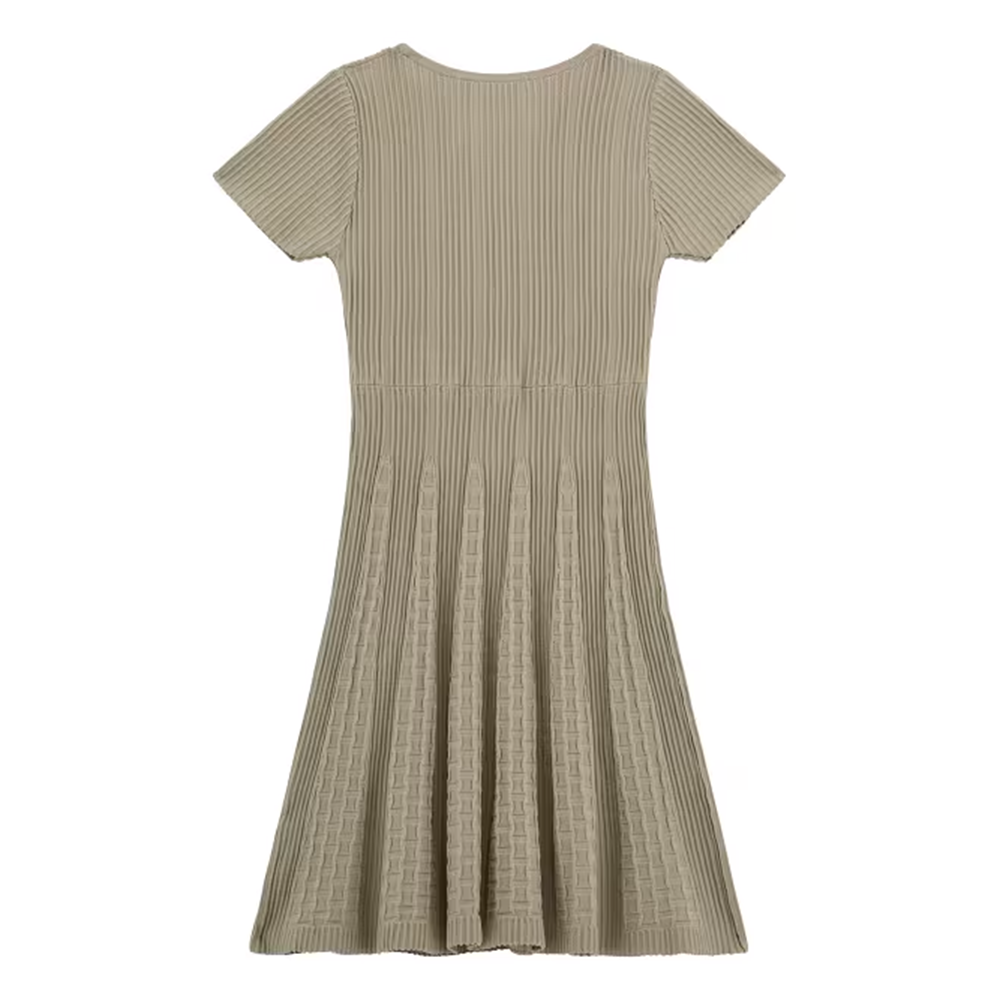 SS SWEATER DRESS RIB Beige SS SWEATER DRESS RIB Beige