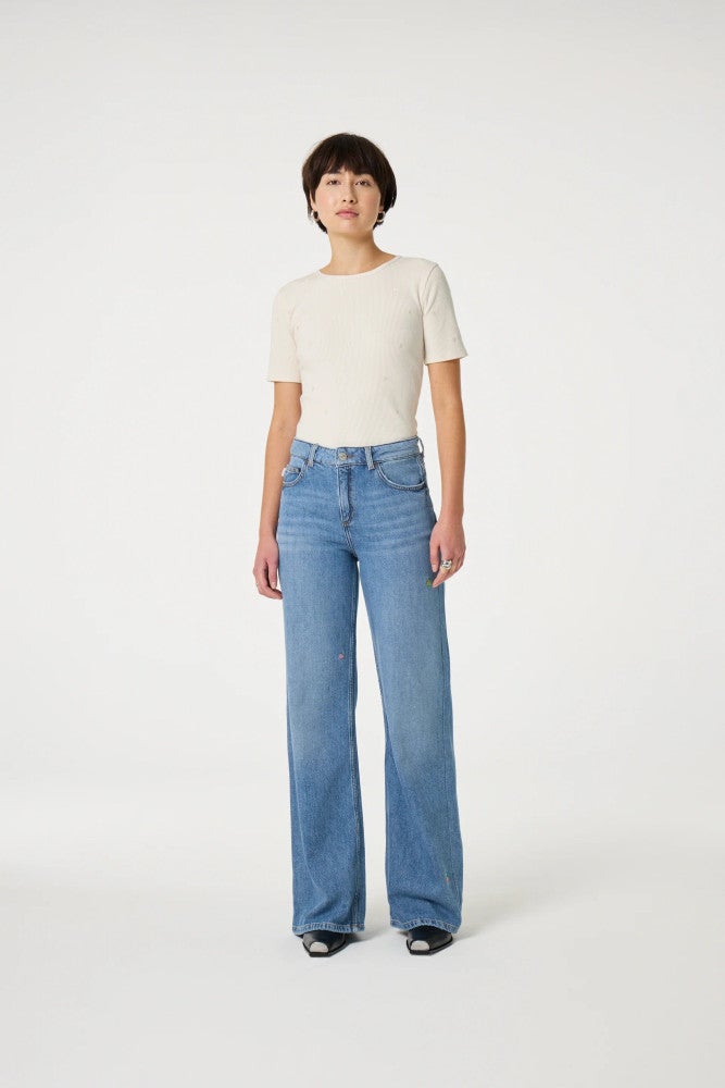 Thea Wide Leg Jeans Blauw Thea Wide Leg Jeans Blauw