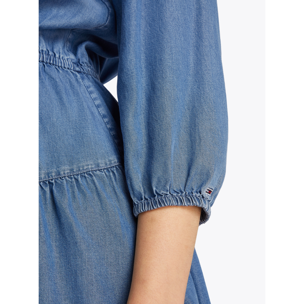 TJW Chambray Mini Dress Ext Blauw TJW Chambray Mini Dress Ext Blauw