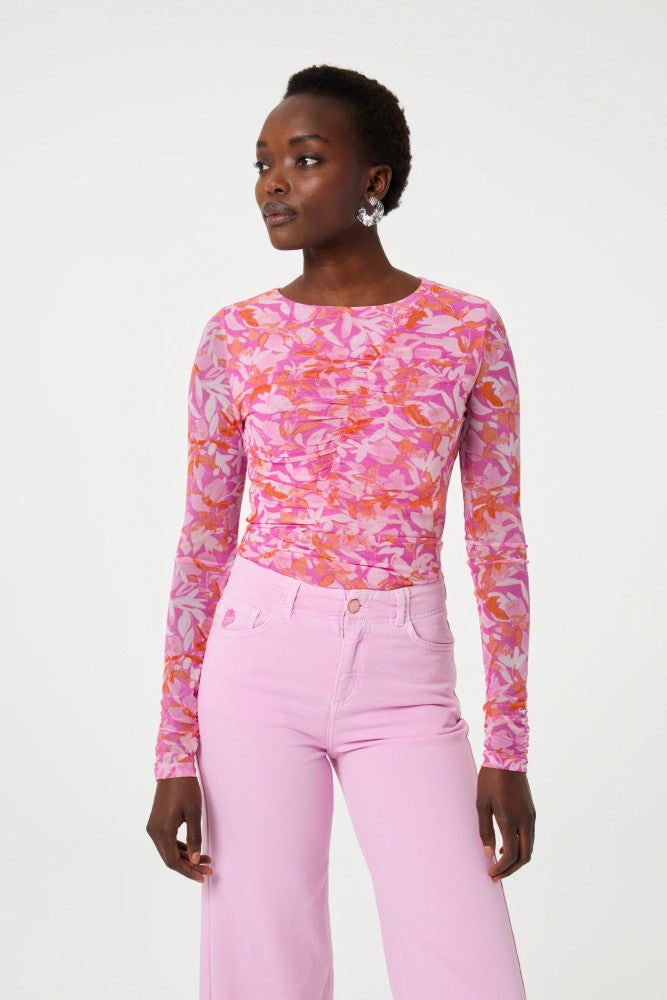 Hayley Wide Leg Cropped Jeans Licht Roze KL Hayley Wide Leg Cropped Jeans Licht Roze KL