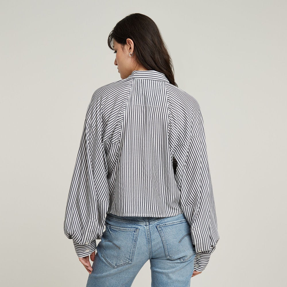 Macro balloon shirt l\s wmn Blauw Macro balloon shirt l\s wmn Blauw