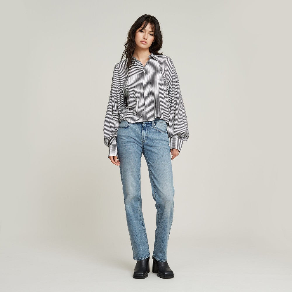 Macro balloon shirt l\s wmn Blauw Macro balloon shirt l\s wmn Blauw