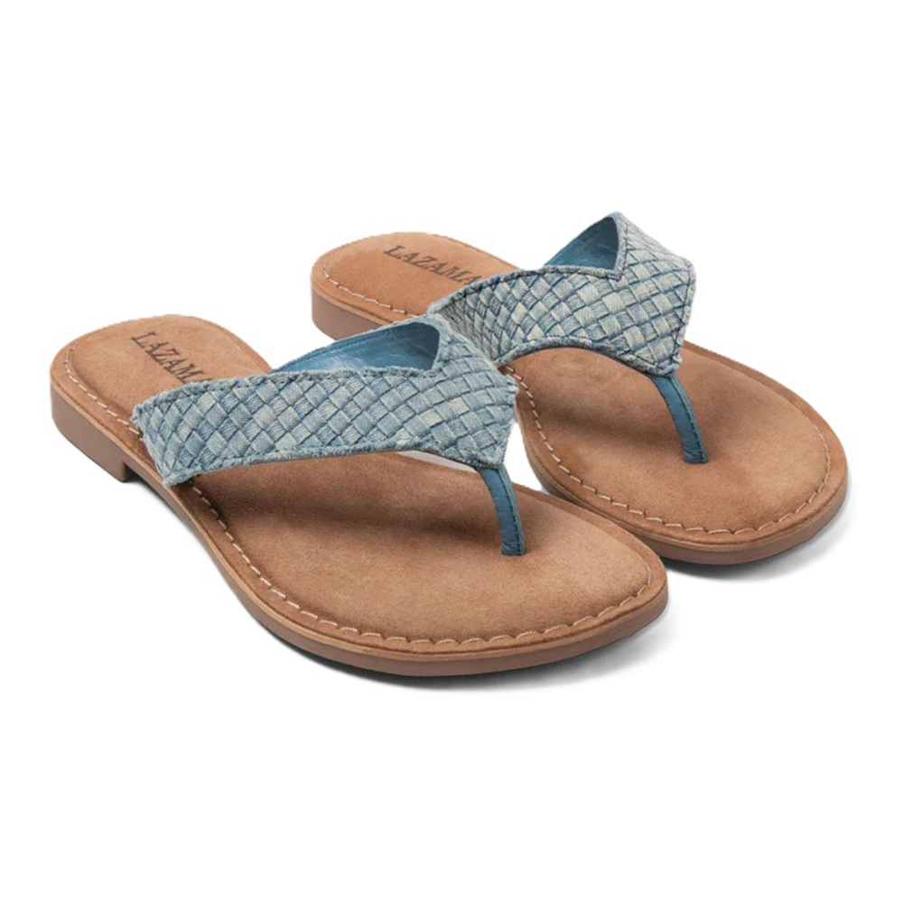 Denim Weave Toe Slippers Blauw Denim Weave Toe Slippers Blauw