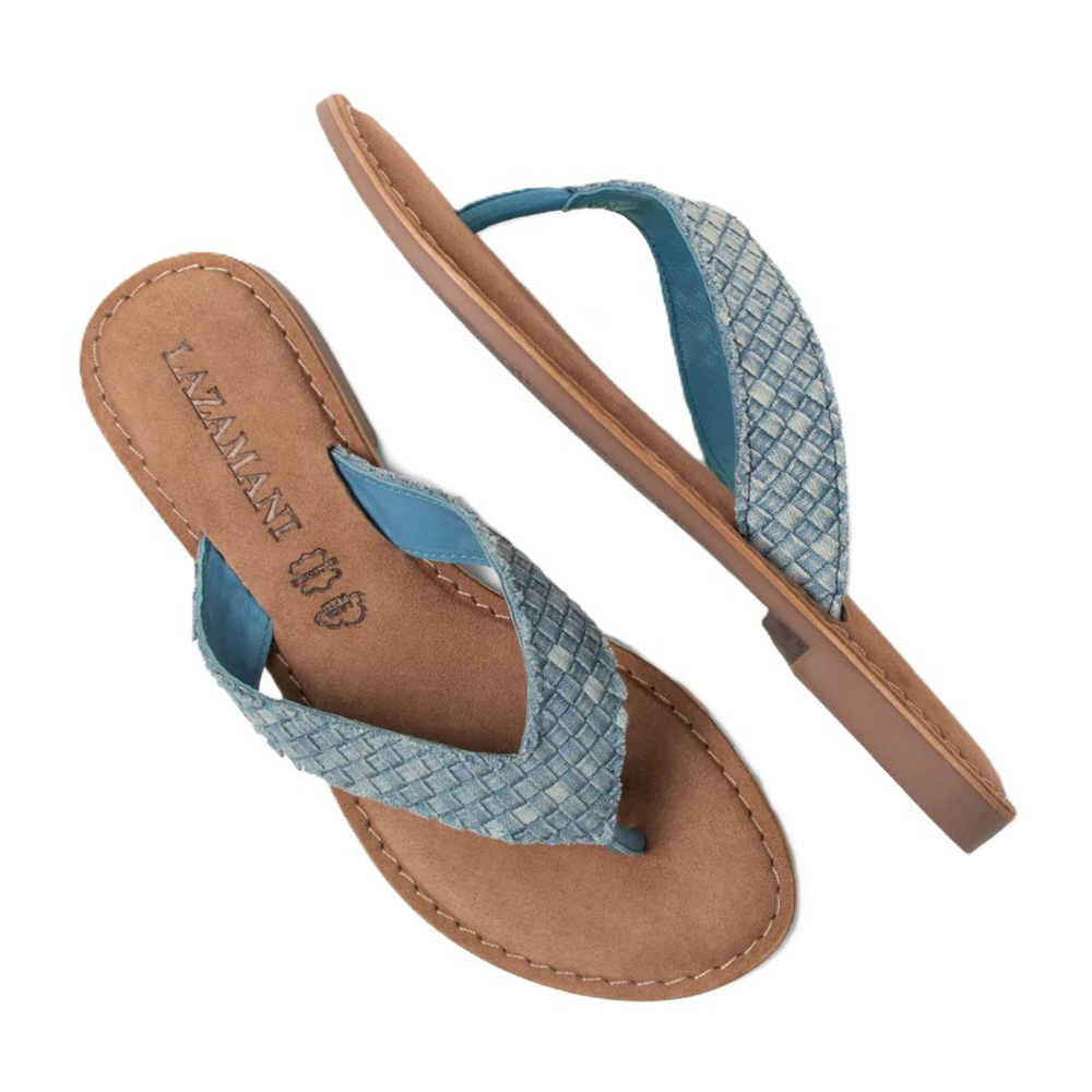 Denim Weave Toe Slippers Blauw Denim Weave Toe Slippers Blauw