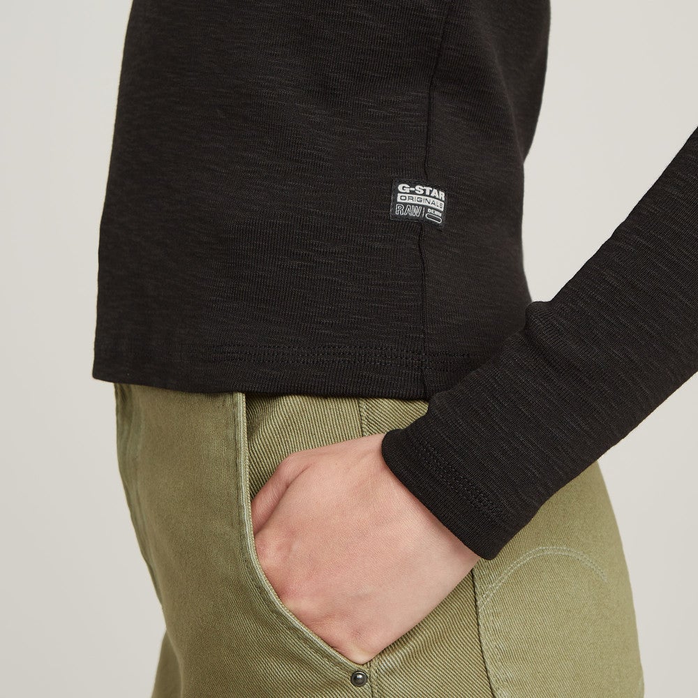 Polo slim l\s wmn Zwart 1 Polo slim l\s wmn Zwart 1