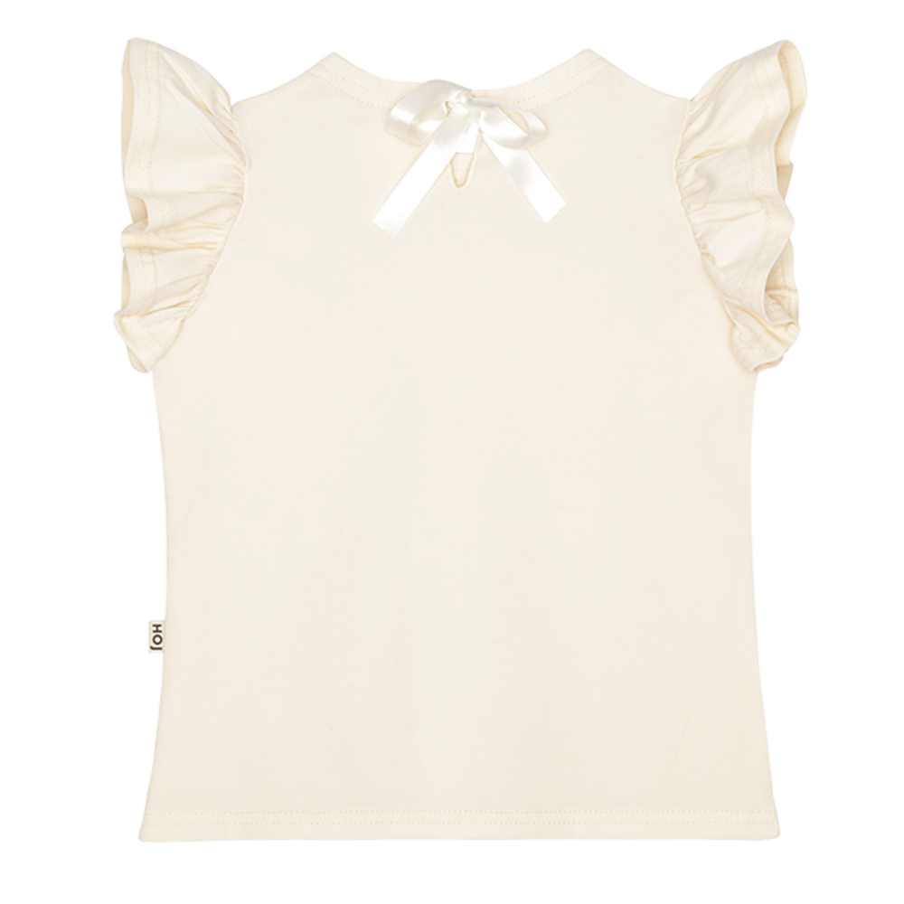 Ruffled Tee Solid Cream Off White Ruffled Tee Solid Cream Off White