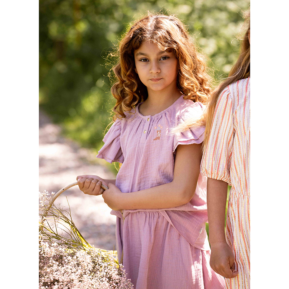 Butterfly Top Musseline Rose Paars Butterfly Top Musseline Rose Paars