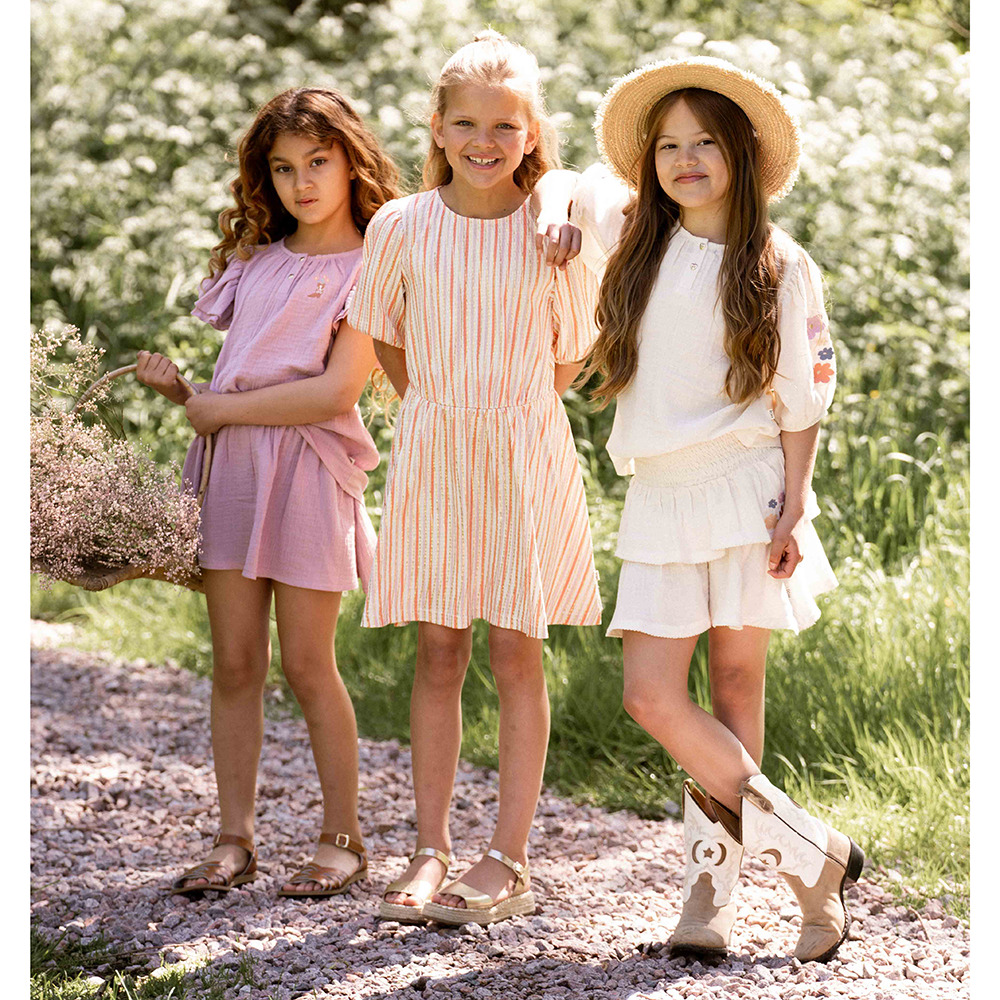 Balloon Dress Striped Gold Multi Balloon Dress Striped Gold Multi